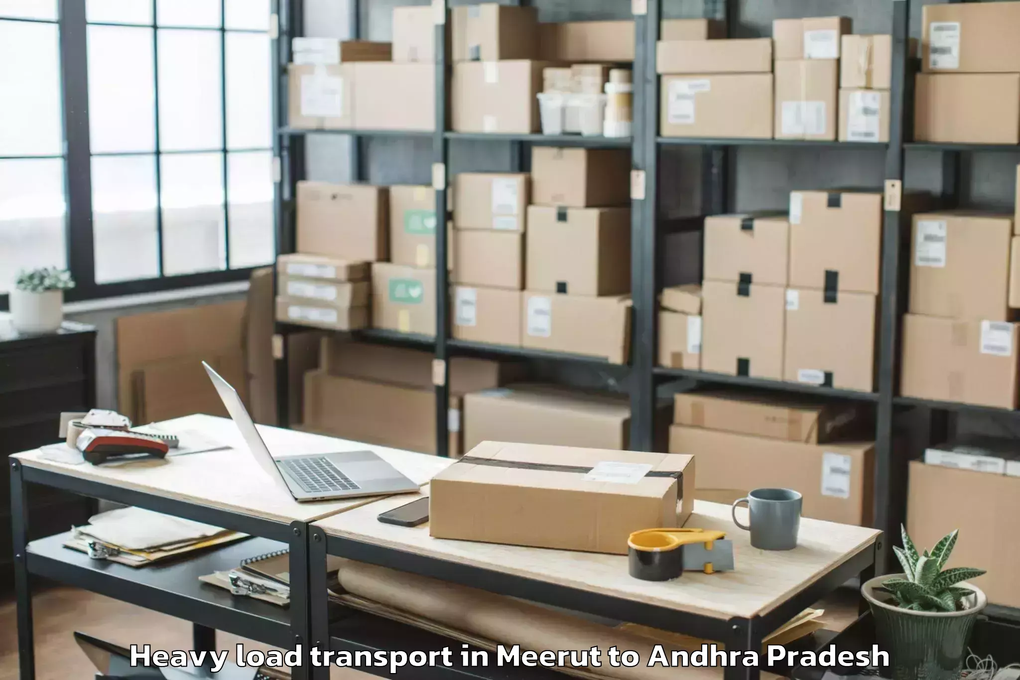 Meerut to Akividu Heavy Load Transport Booking